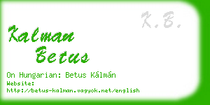 kalman betus business card